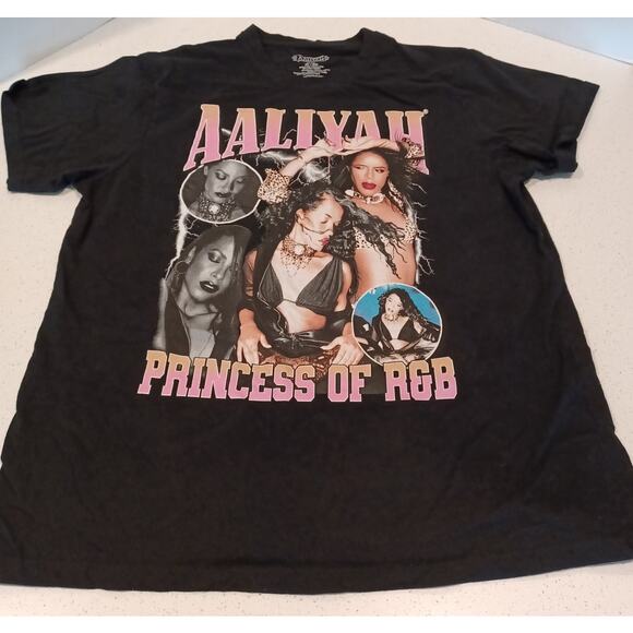 Aaliyah T-Shirt Women's Size XL Black "Princess of R&B" - Picture 1 of 5